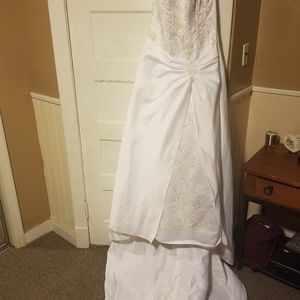 Wedding Gown, slip and garment bag